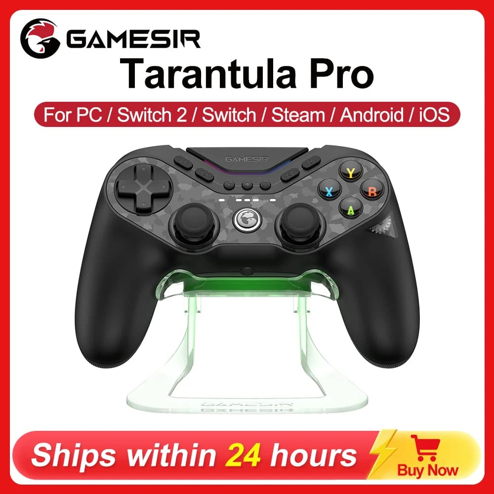 ذراع تحكم GameSir Tarantula Pro للحاسوب ونينتندو سويتش 2/1 وستيم وiOS وأندرويد مع عصي تأثير هول وNFC وتبديل ABXY