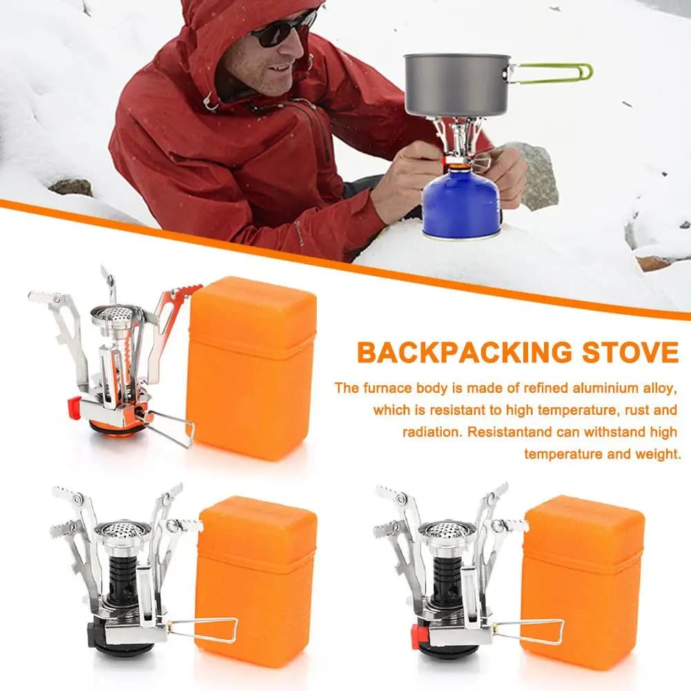 1PC Ultralight Portable Camping Stoves, Adjustable Valve Stove For Backpacking, Hiking, Mountaineering, Camping - 2