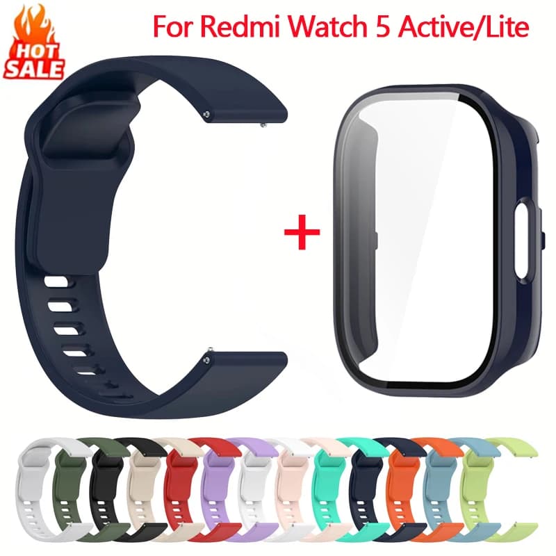 حزام وسوار من السيليكون لساعة Xiaomi Redmi Watch 5 Active إكسسوارات ساعة ذكية سوار رياضي لساعة Redmi Watch 5 Active/Lite