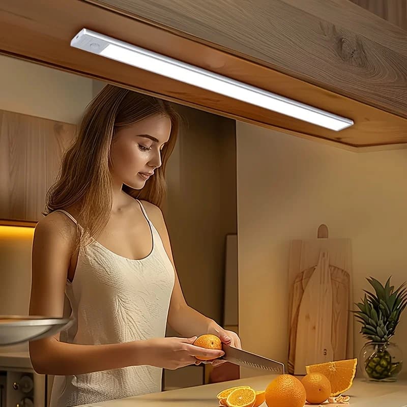 إضاءة استشعار حركة ليد 10-50 سم، مصباح ليلي لاسلكي، بطارية قابلة للشحن بمنفذ USB، إضاءة جدارية تحت الخزانة لغرفة النوم والمطبخ - 3