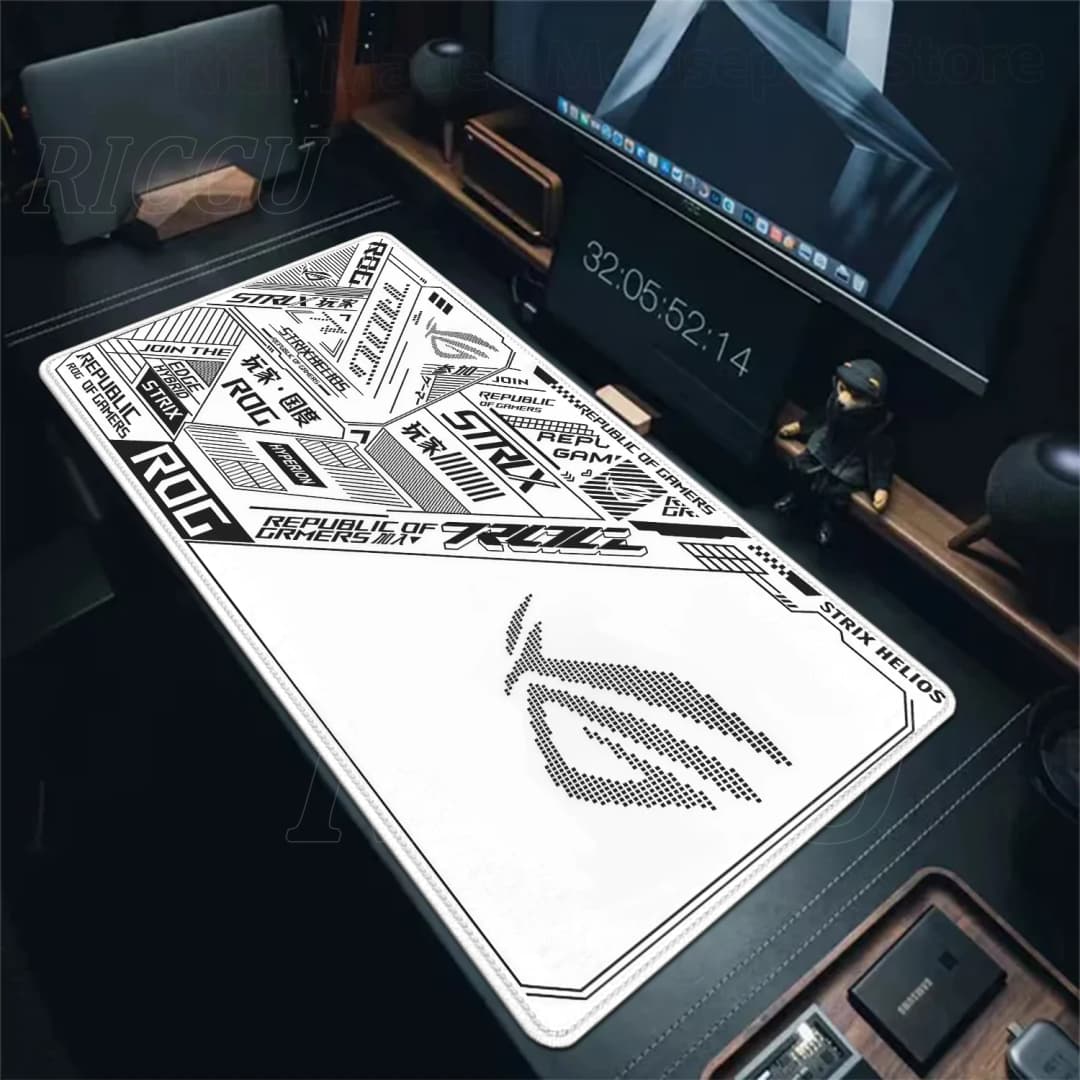 حاملة ماوس كبيرة ASUS ROG جمهورية اللاعبين غير قابلة للانزلاق بساط مطاطي لمكتب الكمبيوتر حاملة لوحة المفاتيح - 3