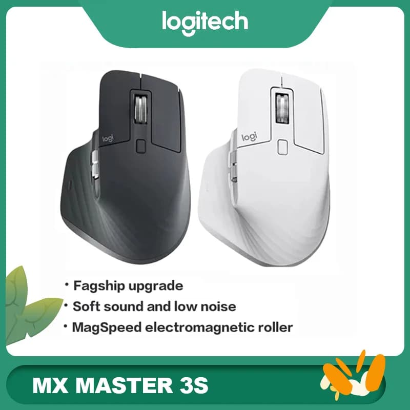 ماوس Logitech MX Master 3S لاسلكي بتقنية البلوتوث للعمل المكتبي ناعم الملمس مريح للاستخدام المكتبي