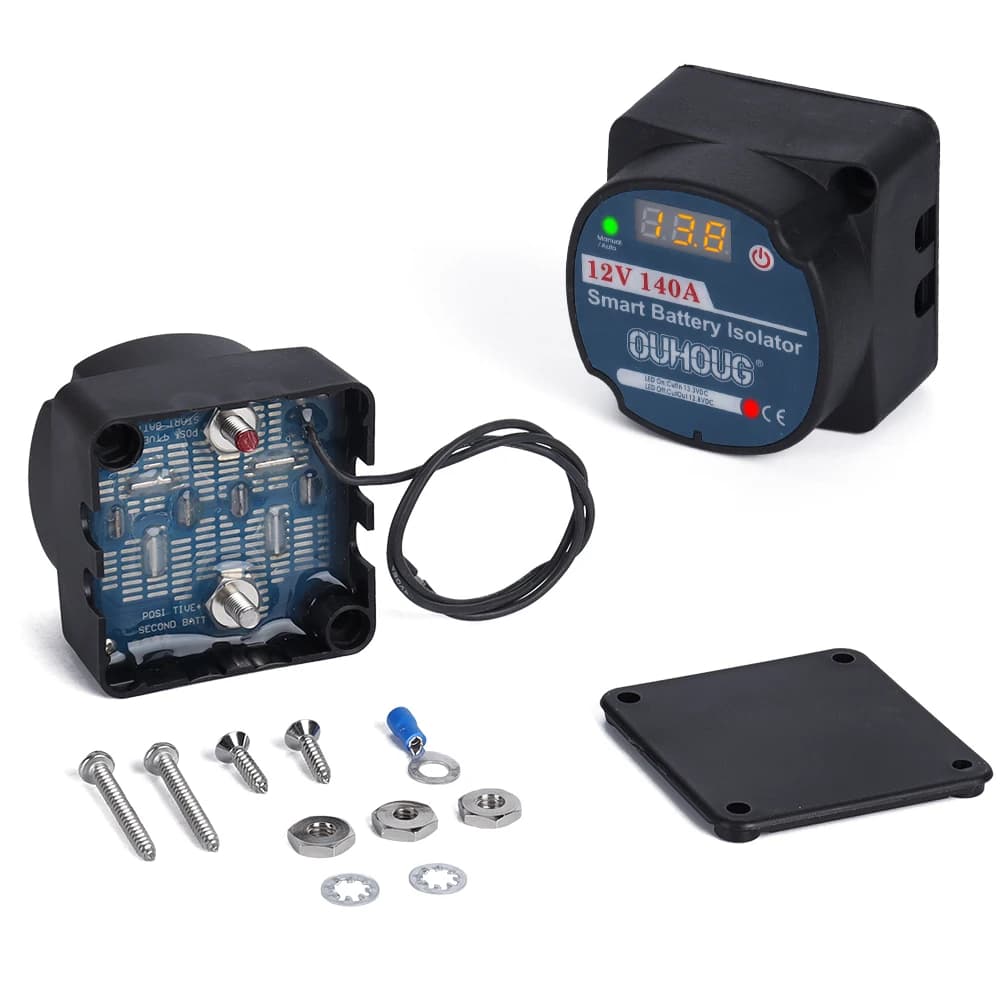 فيفر كيت تقسيم الشحن 12V كيت عازل بطارية تلقائي 12V AMP VSR 110Amp للسيارة الشاحنة الكارافان الكامبير اليخت القوارب - 5