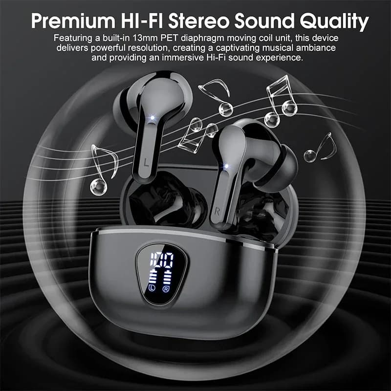 UYUXIO BT5.4 Wireless Earphone 48H LED Display EarBuds with HiFi Stereo IP7 Waterproof Headphones Noise Cancelling Ear Buds - 2