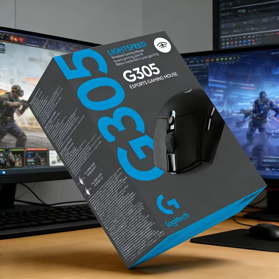 ماوس الألعاب اللاسلكي Logitech G305 Lightspeed مع 6 أزرار قابلة للبرمجة ودقة 12000DPI وبطارية USB وإضاءة RGB أصلية
