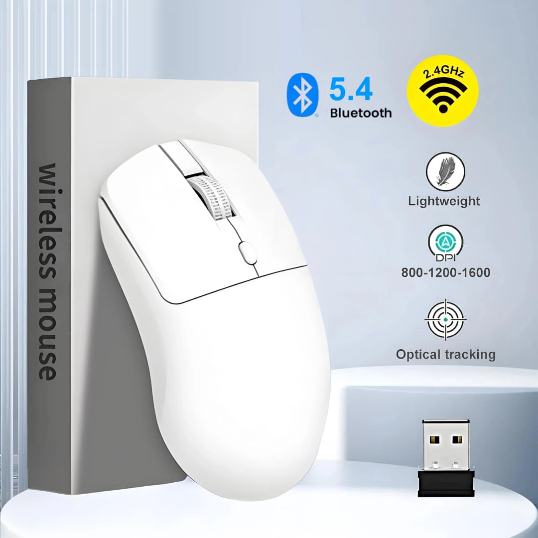 ماوس لاسلكي 2.4G بلوتوث 5.4 ماوس ألعاب مريح 800-1200-1600 DPI ماوس قابل لإعادة الشحن لأجهزة الكمبيوتر المحمول