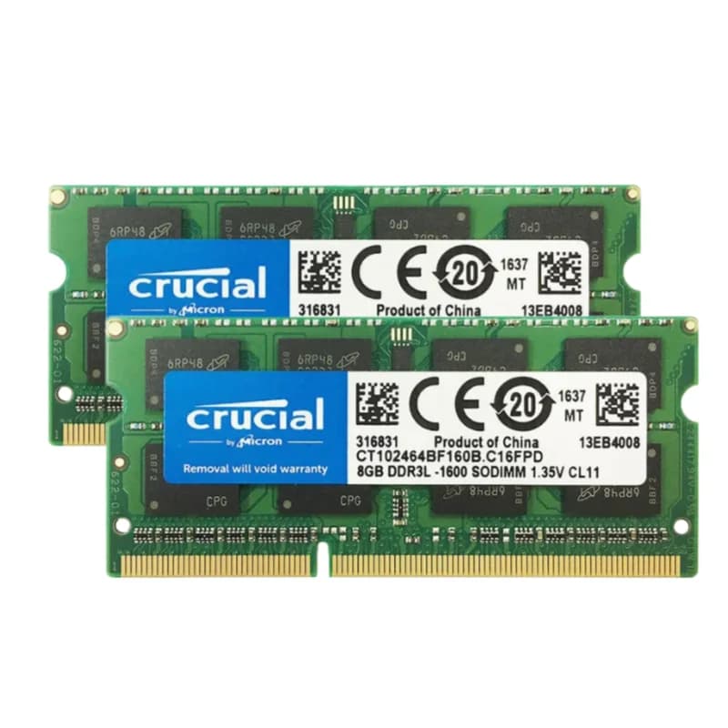 ذاكرة محمول من Crucial DDR3/DDR3L بسعات 4 جيجابايت و 8 جيجابايت بترددات 1333 ميجاهرتز و 1600 ميجاهرتز و 1866 ميجاهرتز SODIMM 1.35V/1.5V متوافقة بالكامل مع أجهزة HP و Dell - 4