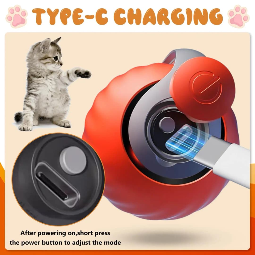 New Speedy Tail 2.0 Cat Toy Speedy Tail Cat Toy Interactive Cat Ball Toy Smart Cat Toys Ball Two Speed Adjustment with Tail  - 6