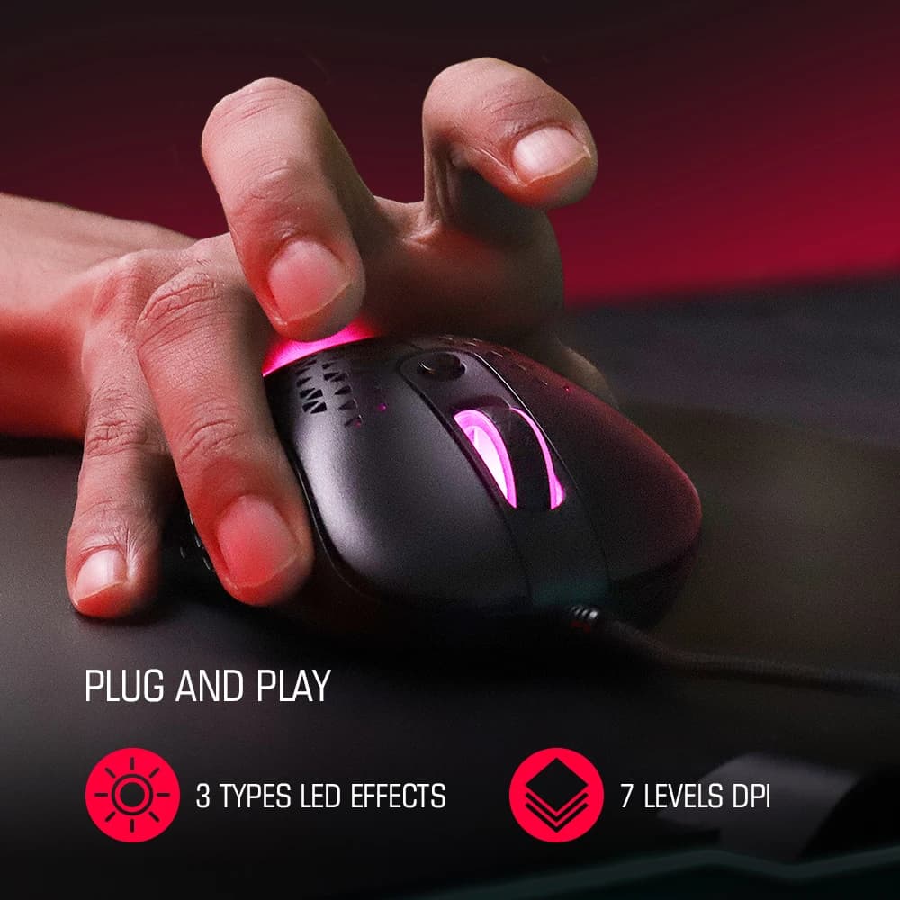 GameSir GM500 Wired Gaming Mouse Super Lightweight PC Mouse with PMW33600 optical sensor 12000 DPI - 3