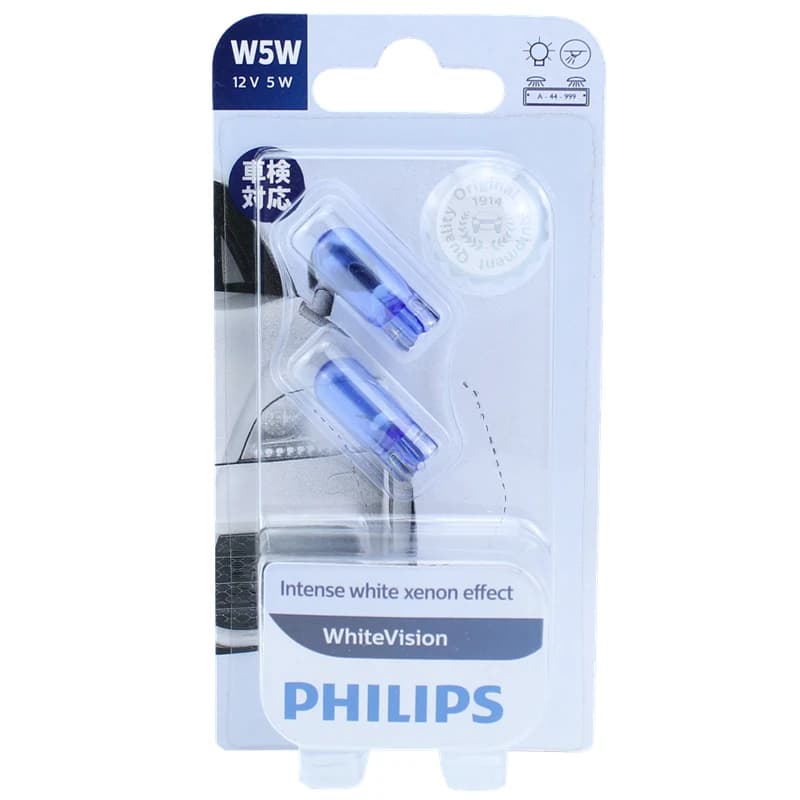 إضاءة داخلية للسيارة Philips W5W T10، 12V 5W، 4000K، بيضاء، مصابيح إشارة أصلية، مصباح قراءة - 5