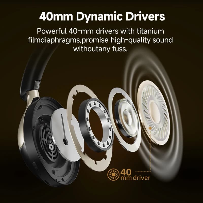 سماعات رأس لاسلكية QCY H3 PRO مع تقنية إلغاء الضوضاء التكيفي ANC فوق الأذن 50dB مع صوت عالي الدقة LDAC وبلوتوث 5.4 واتصال مزدوج - 4