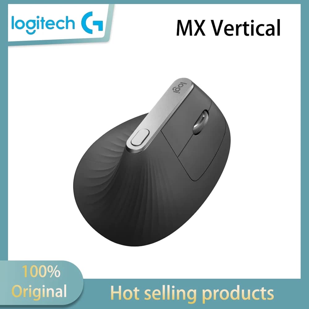 ماوس Logitech MX Vertical اللاسلكي – تصميم مريح يقلل من إجهاد العضلات، نقل المحتوى بين 3 أجهزة كمبيوتر تعمل بنظام Windows وApple