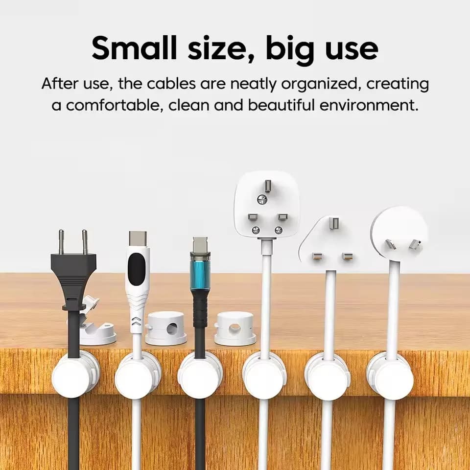 360 Rotation Magnetic Cable Clip Cable Organizer Holder Adhesive Wire Keeper Management USB Charging Line Winder For Home Office - 2