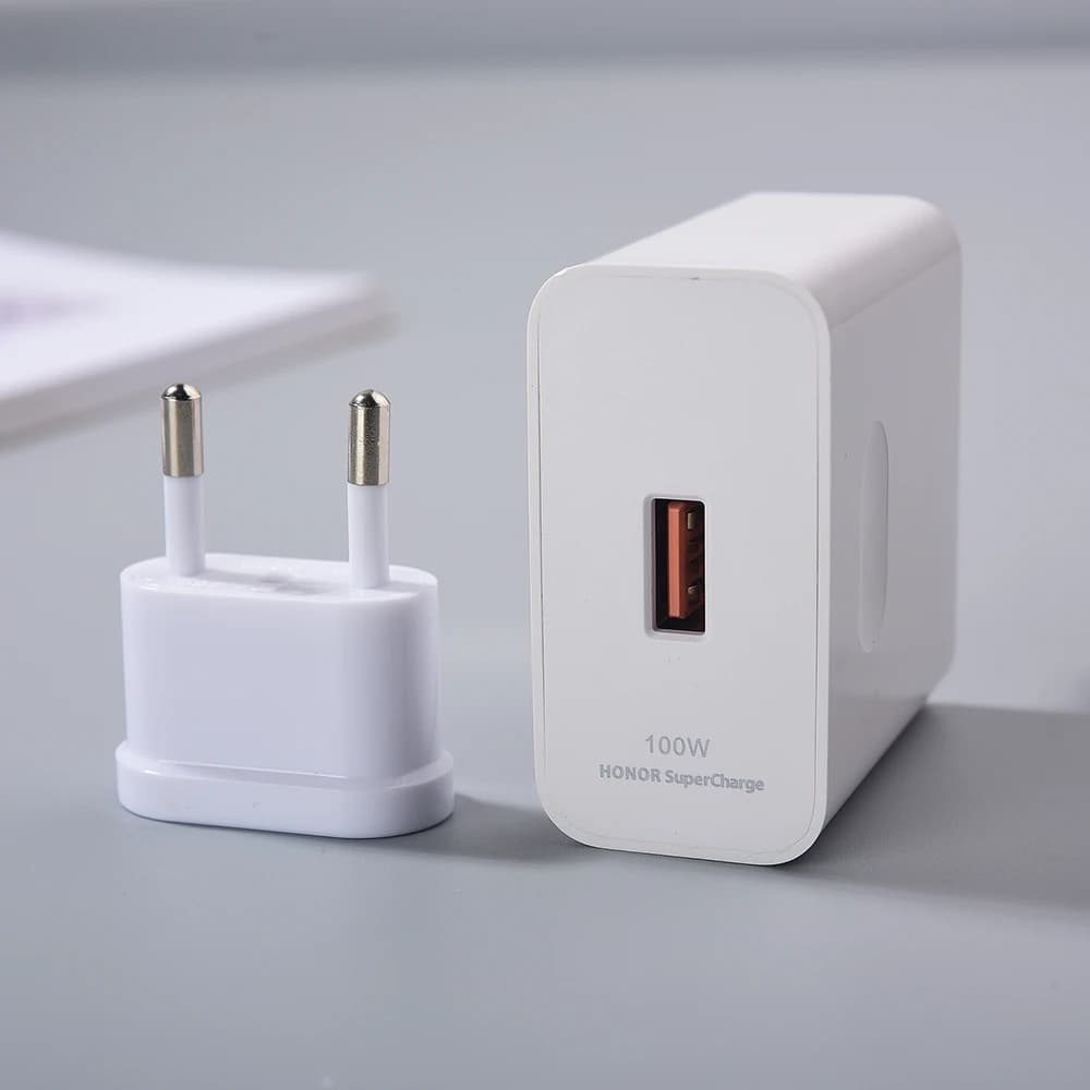 شاحن سريع من هونر 100 واط محول طاقة سوبر تشارج EU/US كابل USB Type C بطول 1 متر 6 أمبير لهونر 200 و100 و90GT و70 برو+ وماجيك 6 و5 برو لايت - 5