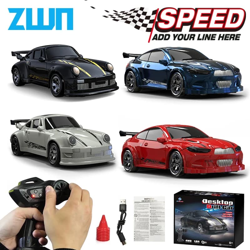 سيارة تحكم عن بعد KF20 1/64 عالية السرعة انجراف 2.4G 4WD سيارة سباق ميني GTR نموذج هدية للأولاد والأطفال