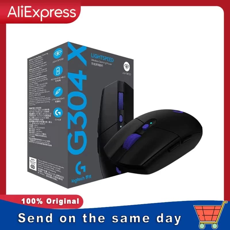 ماوس الألعاب اللاسلكي Logitech G304X، ماوس Esports لألعاب League of Legends وPUBG وFPS، محمول وخفيف الوزن 57 جرام، هدية عيد ميلاد G304 X