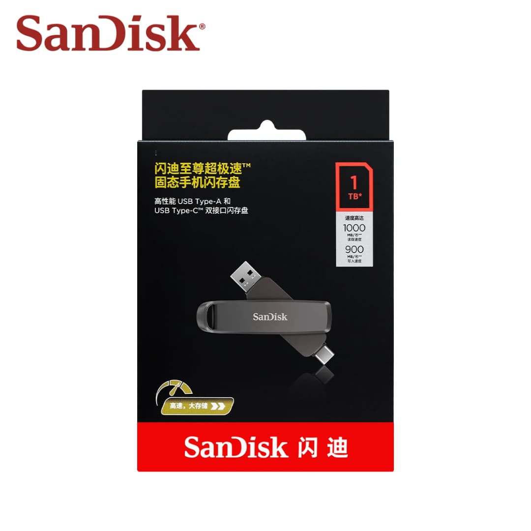 محرك أقراص فلاش SanDisk Extreme PRO Dual USB 3.2 Type-C أقراص صلبة USB سعات 256 جيجابايت 512 جيجابايت 1 تيرابايت 2 تيرابايت OTG Stick Pendrive لهاتف iPhone 15 و16 - 5