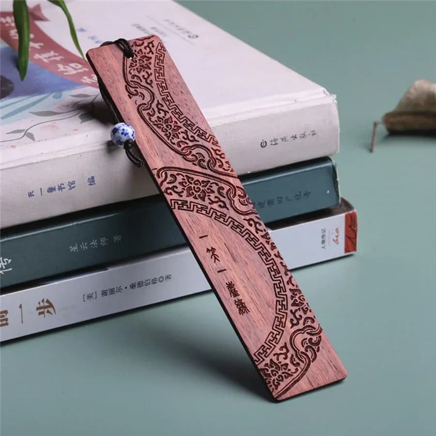 علامة كتاب على الطراز الصيني من خشب السنديان الأحمر، هدية تذكارية للمدرسة والأعمال، أفضل هدية لعشاق الكتب - 6