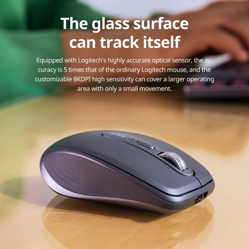 فأرة Logitech Master Series MX Anywhere 3S لاسلكية، بلوتوث، صامتة، صوت ناعم، مناسبة للمكتب والكمبيوتر اللوحي - 3