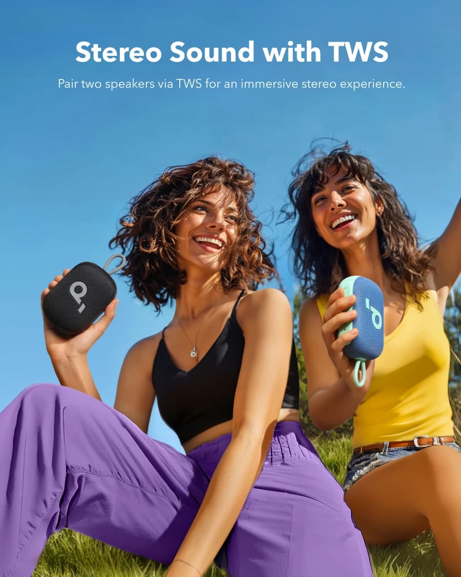 سماعة استحمام بلوتوث Soundcore Select 4 Go من Anker، مقاومة للماء/الغبار IP67، سماعة محمولة فائقة، وقت تشغيل 20 ساعة - 6