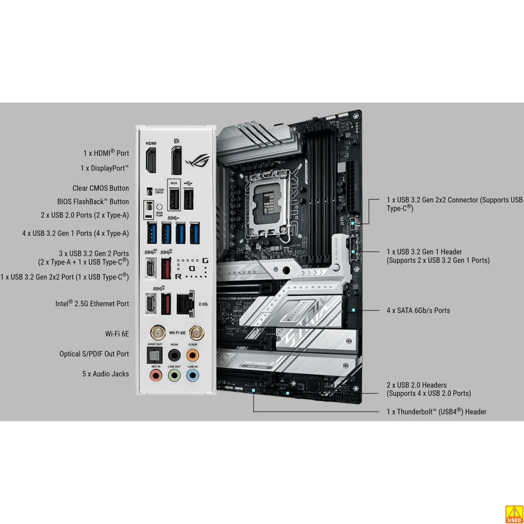 لوحة أم أسوس ROG STRIX Z790-A للألعاب، مقبس LGA1700، ذاكرة DDR4 حتى 5333 ميجاهرتز (OC)، شريحة Z790، ATX - 2