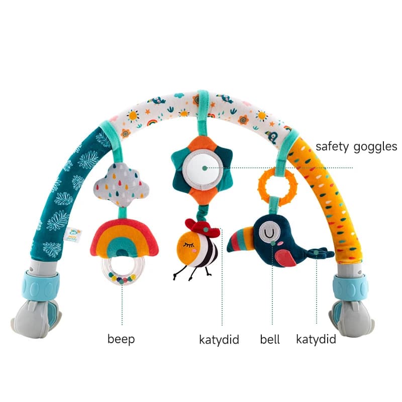 Baby Stroller Arch Toys Adjustable Clip Crib Mobile Hanging Bed Bell Baby Rattle Toy Sensory Development Baby Activity Arch Toys - 6