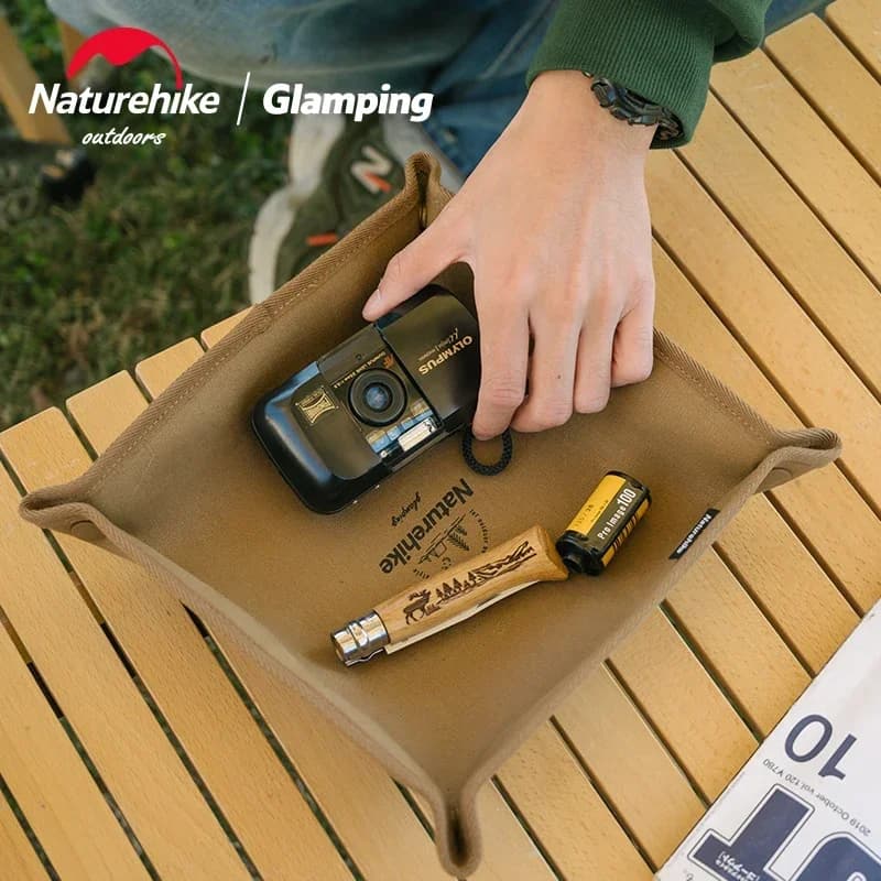 Naturehike-Canvas Tray for Camping, Travel Equipment, Daily Necessities Storage Box, Outdoor Accessories - 3