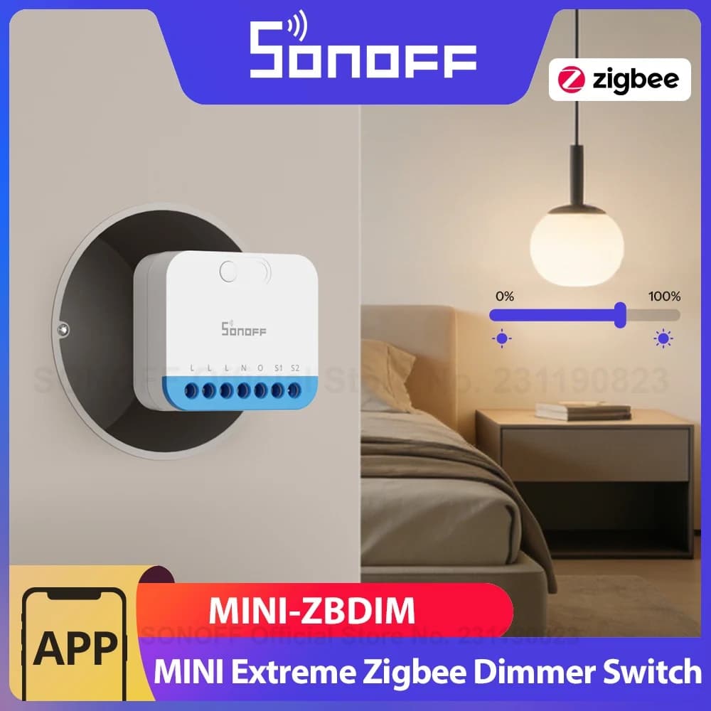 سونوف MINI-ZBDIM إكستريم مفتاح دايمر ذكي يعمل بتقنية زيجبي توافق إضاءة واسع مراقبة الطاقة في الوقت الفعلي حماية من ارتفاع الحرارة