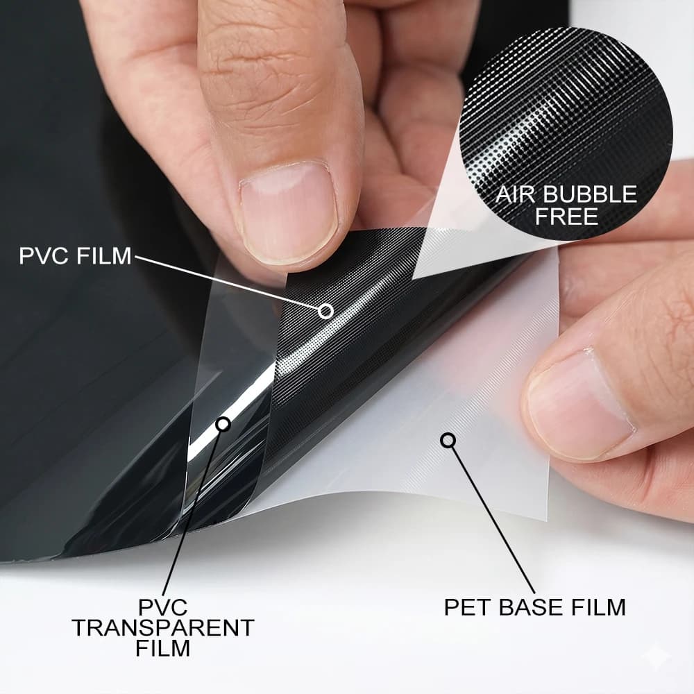 Ultra Gloss PET Piano Black Vinyl Wrap Film Sticker Auto Decoration Accessories Glossy Black Self Adhesive Vinyl Bubble Air Free - 6