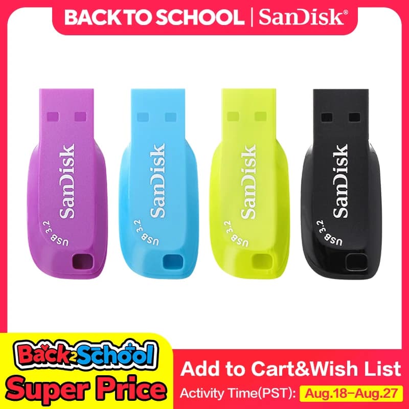 100% أصلي SanDisk محرك أقراص فلاش USB 3.2 CZ410 سعة 32 جيجابايت 64 جيجابايت 128 جيجابايت عالي السرعة مصغر U Disk ذاكرة USB صغيرة