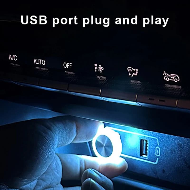 مصباح محيط USB محمول للسيارة، مصباح LED صغير، إضاءة جو زخرفية، داخلية، بيئة، إضاءة كمبيوتر، تشغيل المكونات - 5