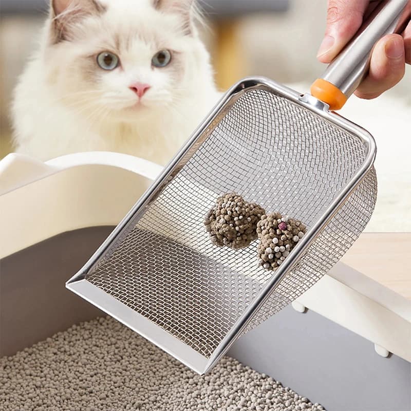 Stainless Steel Fine Mesh Cat Litter Easy To Clean Non-Stick Shovel For Reptiles Sand Efficient Durable Litter Scoop - 3