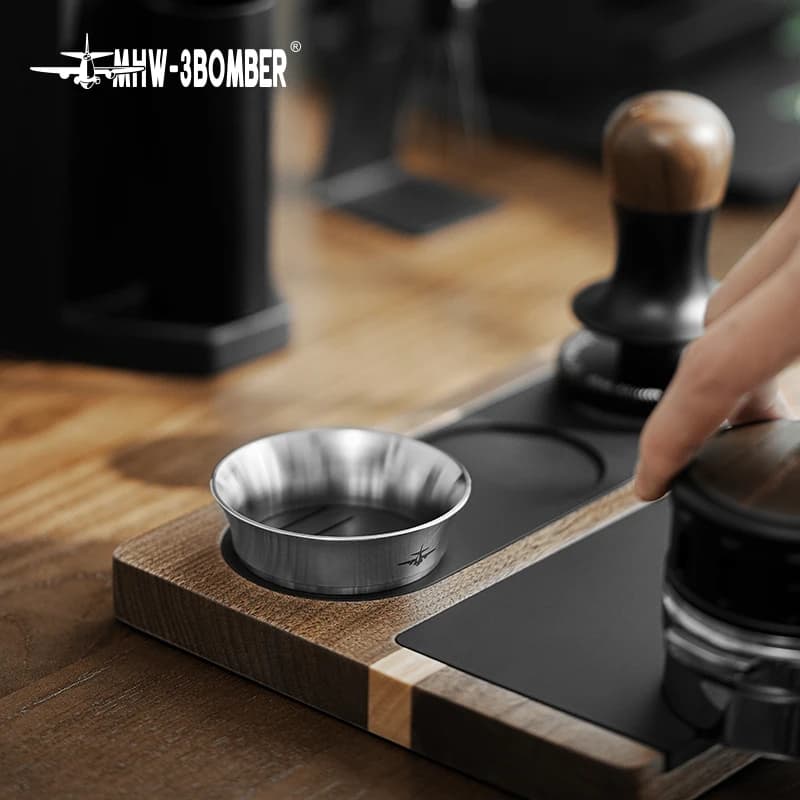 MHW-3BOMBER Espresso Coffee Dosing Funnel Compatible 51/53/54/58mm Portafilter Stainless Steel Coffee Dosing Ring Barista Tools - 5