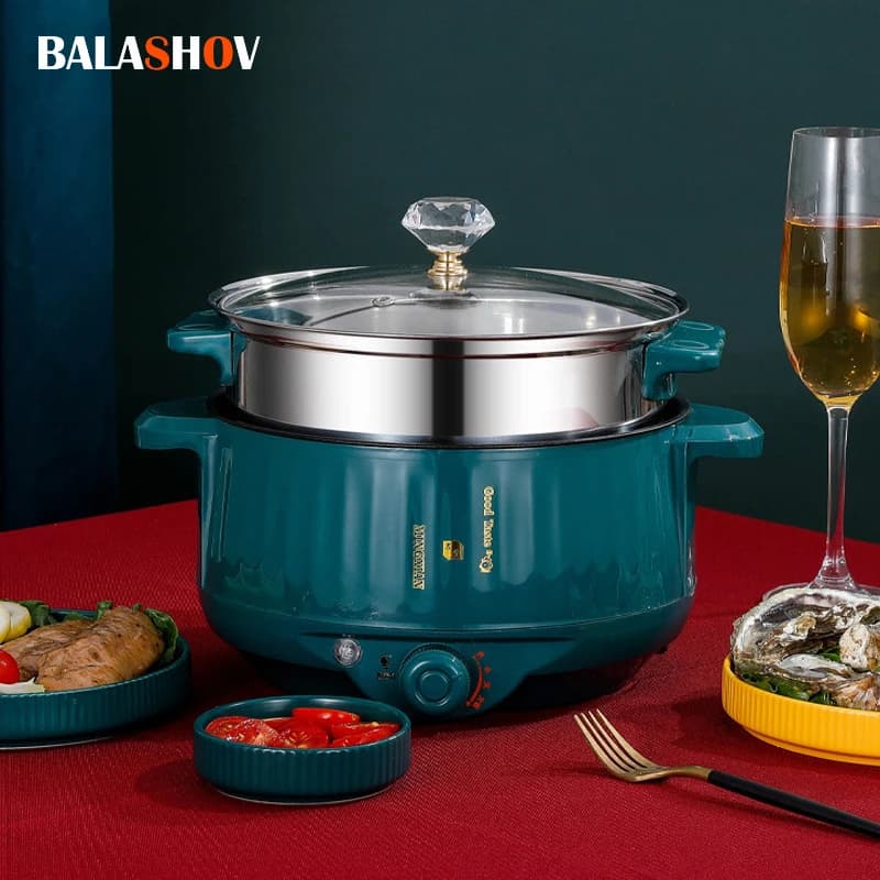 مقلاة كهربائية متعددة الوظائف لطباخ الأرز مقلاة غير لاصقة أواني طهي متعددة الحساء للمطبخ 1.7L/2.7L/3.2L - 2