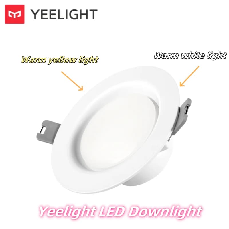 إضاءة سقف مدمجة من Yeelight، إضاءة LED، 220V، أبيض دافئ 4000K/أصفر دافئ 3000K، لغرف المعيشة والممرات وغرف النوم