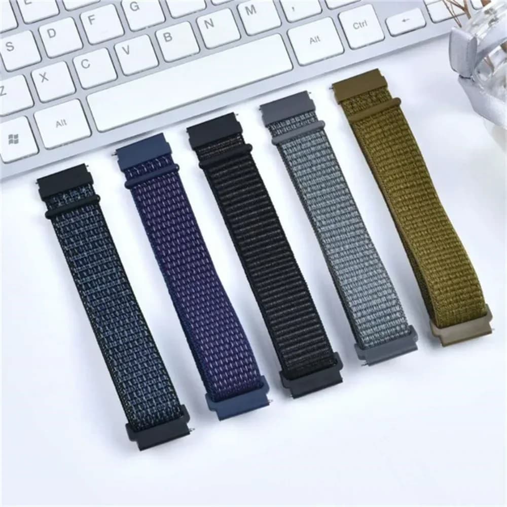 حزام حلقة نايلون 20 مم 22 مم لـ Garmin Forerunner 55 165 265 965 255 Active 5/Vivomove Trend/Vivoactive 5/Venu 3/2 حزام سوار - 2
