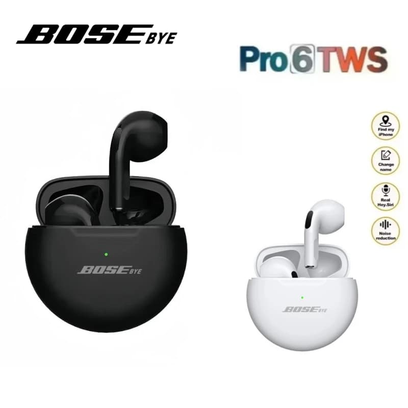 سماعات أذن BOSEbye Air Pro 6 أصلية TWS 9D HIFI، سماعات بلوتوث موسيقية لأيفون وأندرويد، سماعات رأس لاسلكية