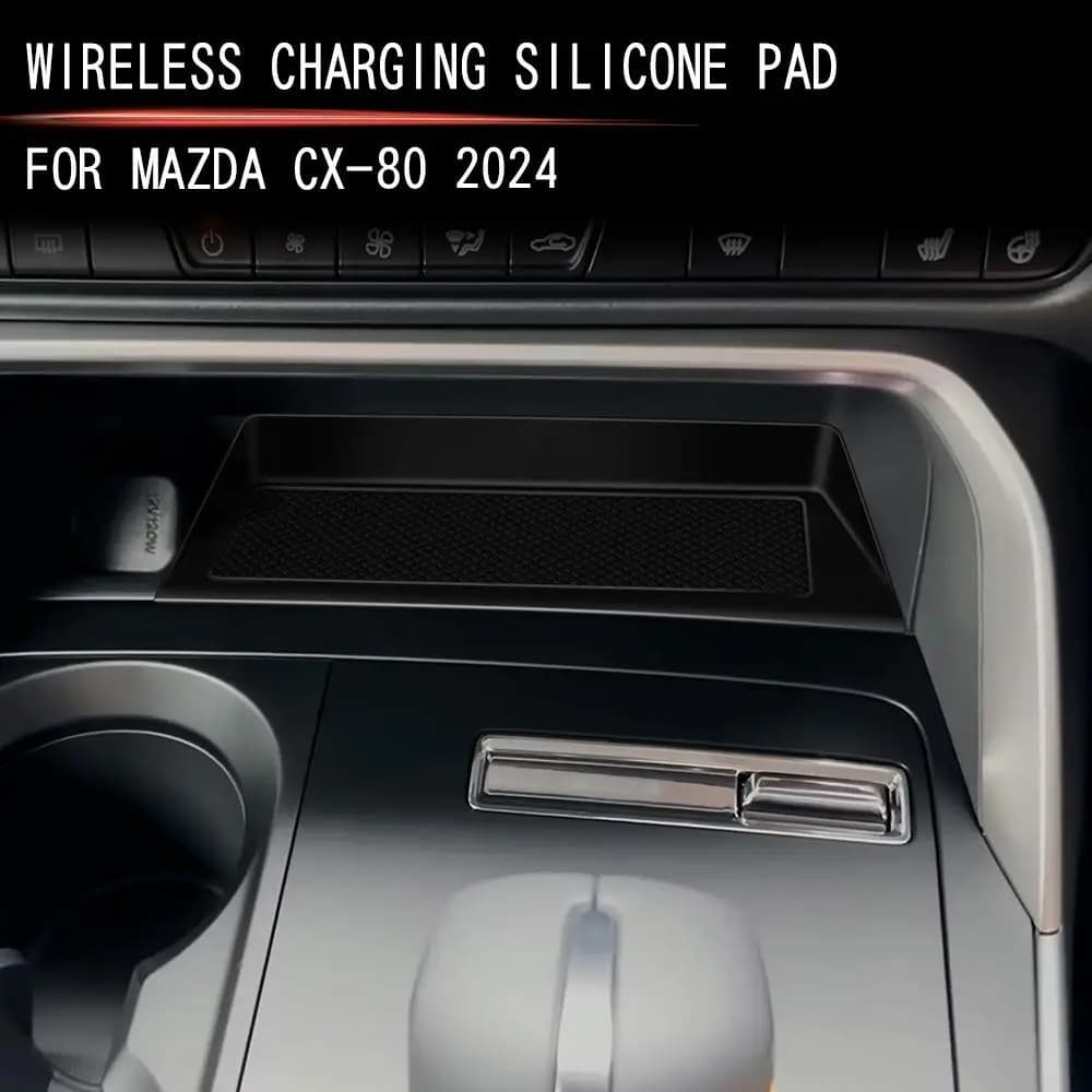التحكم المركزي حماية سيليكون حصيرة شحن لاسلكي الهاتف المضادة للانزلاق وسادة لمازدا CX-60 CX60 CX-80 CX80 ديكور داخلي