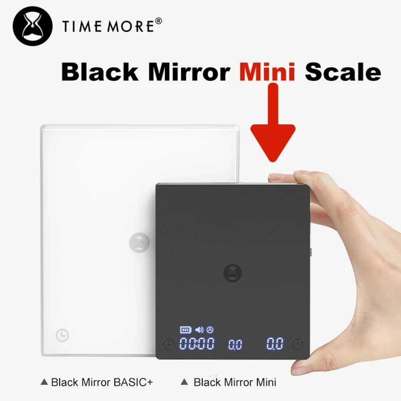 ميزان TIMEMORE بلاك ميرور ميني لصب الإسبريسو مع معدل تدفق التخمير ووسادة عزل حراري، ميزان قهوة إلكتروني