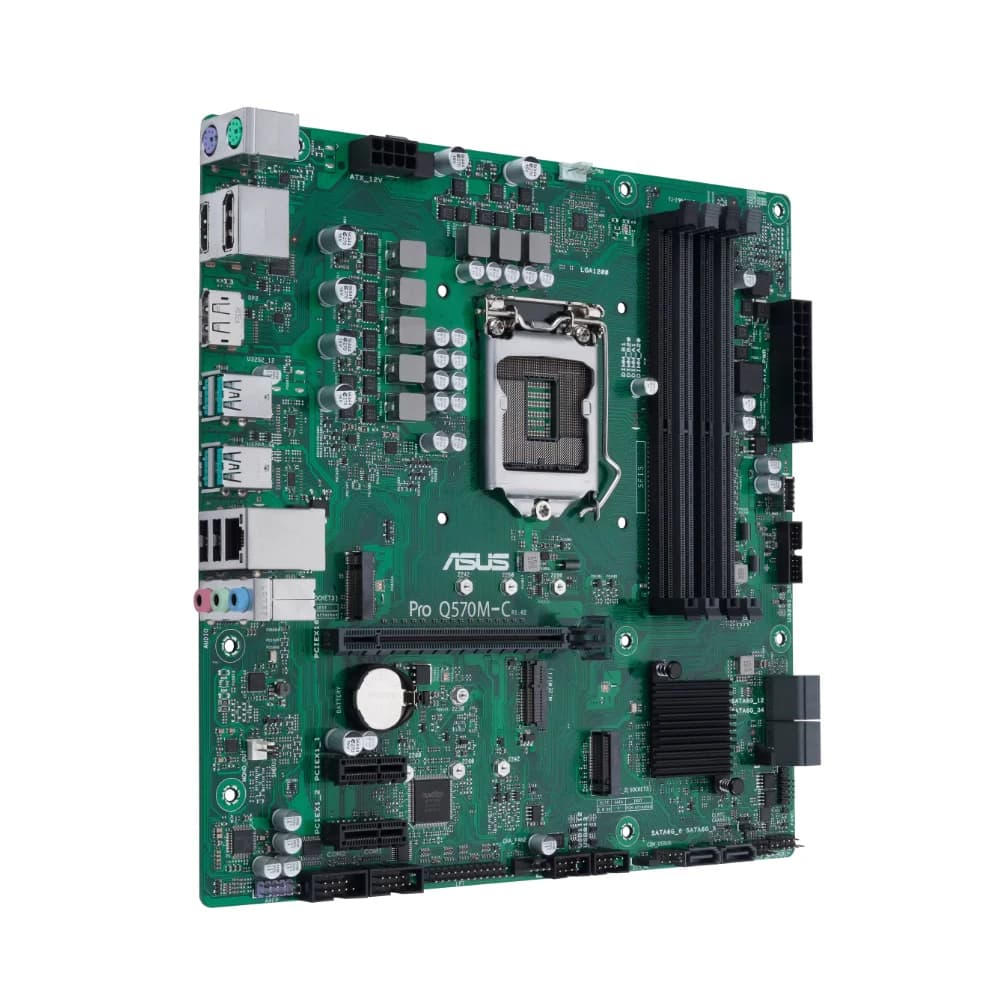 لوحة أم ASUS PRO Q570M-C تدعم 10700F و11700F و11600K و10400F و11400F و11900K وحدة المعالجة المركزية 4xDDR4 HDMI 2xM.2 PCIe 4.0 mATX LGA1200 - 2