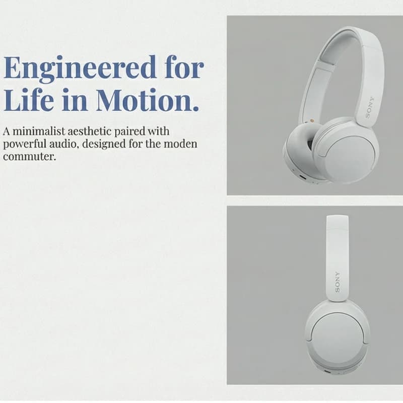 SONY WH-CH520 Efficient Wireless Headwear Bluetooth Earphones Comfortable to Wear Music Earphones with 8 Preset Sound Effects to - 3