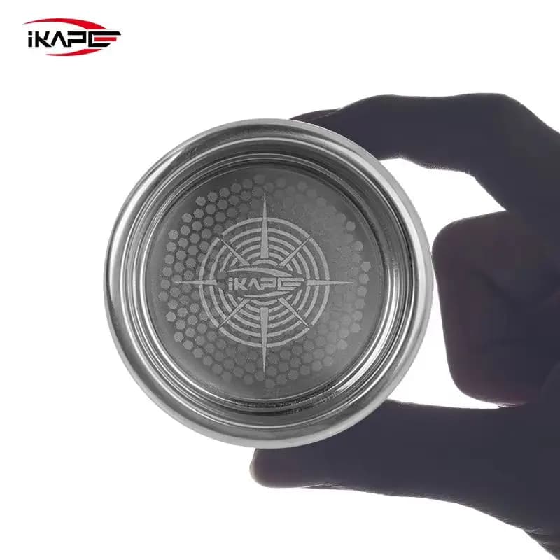 IKAPE سلة فلتر إسبريسو من الفولاذ المقاوم للصدأ على شكل خلية نحل - استخراج عالي الدقة لمكينة قهوة بورتافلتر بدون قاع 51/54/58 ملم