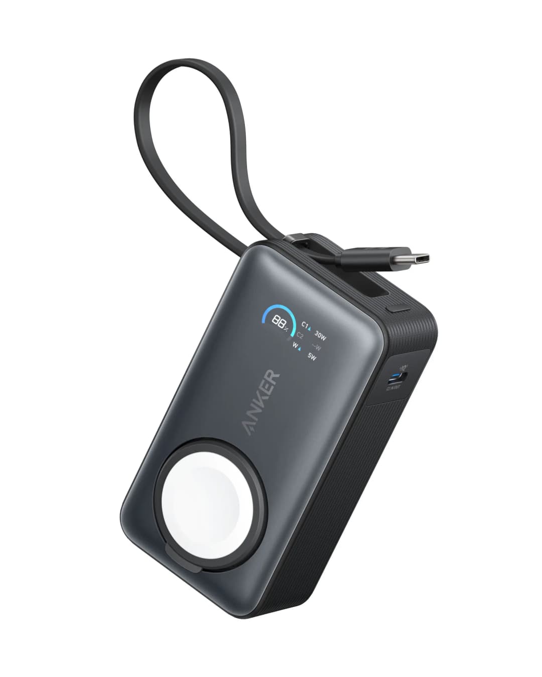 انكر ماجو بنك طاقة لساعة ابل، معتمد رسميا 10,000mAh حزمة بطارية مدمجة مع كابل USB-C مدمج، 35W ماكس