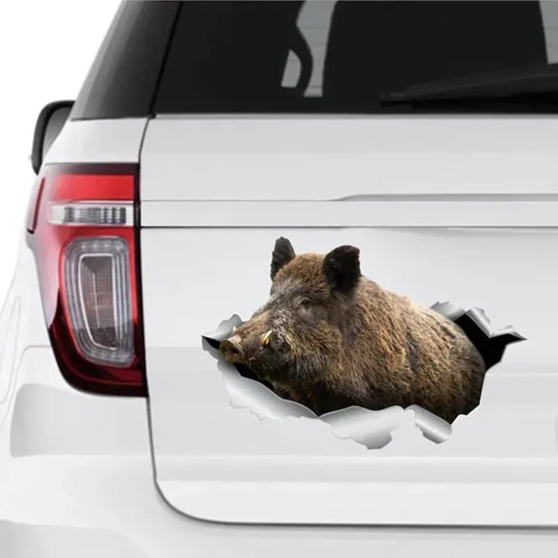 Car Stickers Wild Boar Forest Animal Boar Vinyl Motorcycle Window Decals Waterproof Sunscreen Decorative Accessories - 2