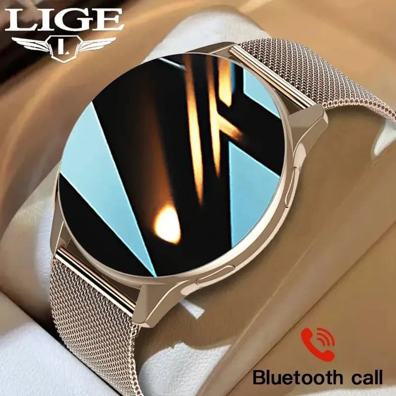LIGE ساعة ذكية جديدة 2025 شحن لاسلكي ساعة بلوتوث مكالمات ساعات للرجال والنساء سوار لياقة بدنية واجهة ساعة مخصصة + علبة