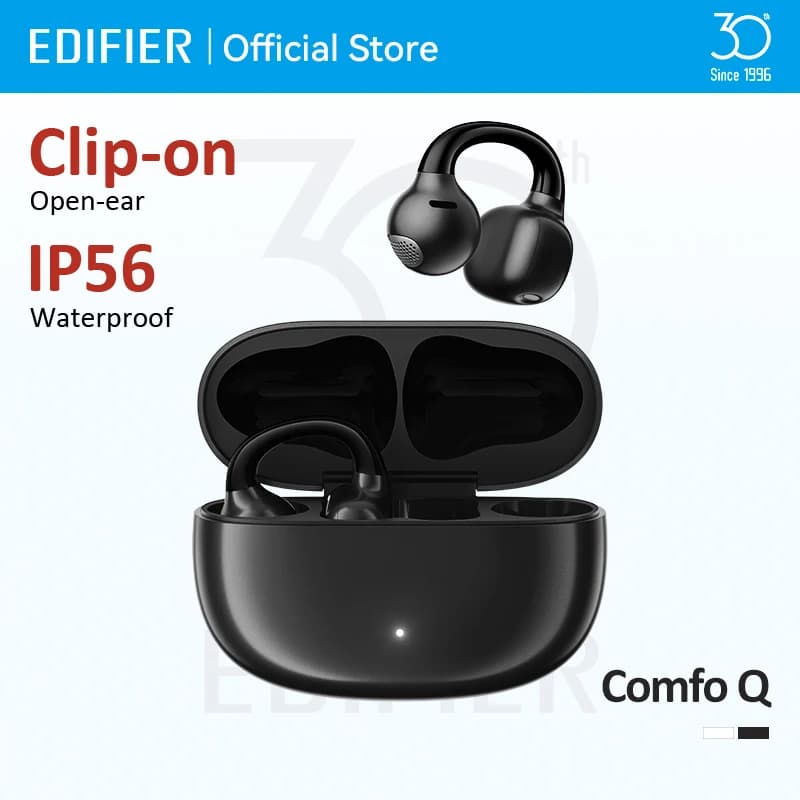 سماعات أذن بلوتوث مفتوحة Edifier Comfo Q، لاسلكية، مشبك أذن رياضي، مقاومة للماء IP54، مكالمات واضحة، وقت تشغيل 32 ساعة