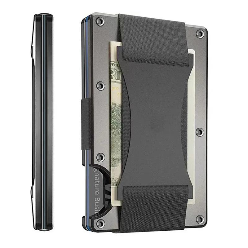 Forged Carbon Fiber Mini Slim Wallet case organizer for Men Cartera Tarjetero Hombre Cashback Credit Card Holder Luxury gift - 6