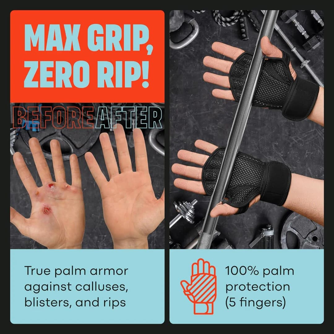 Training Sport Gloves for Men Women Workout Gloves Fitness Body Building Weightlifting Gym Hand Wrist Palm Protector Gloves - 4