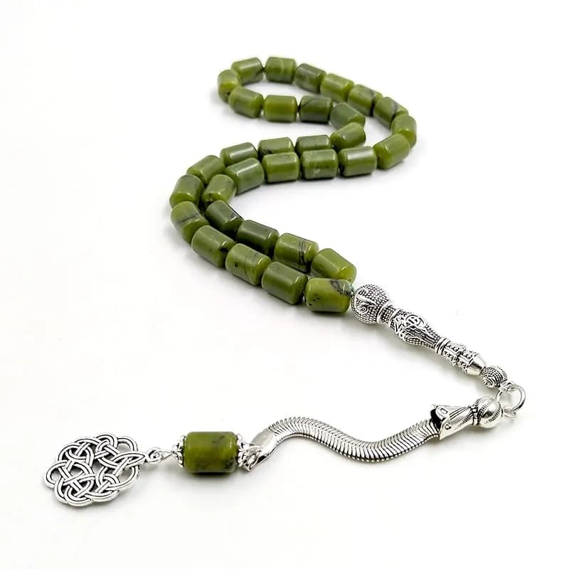 Tasbih Natural Peridot Muslim Bracelet Misbaha Islamic Gift Tassel 33 45 66 99 100 Rosary Jewelry Handmade Rosary - 6