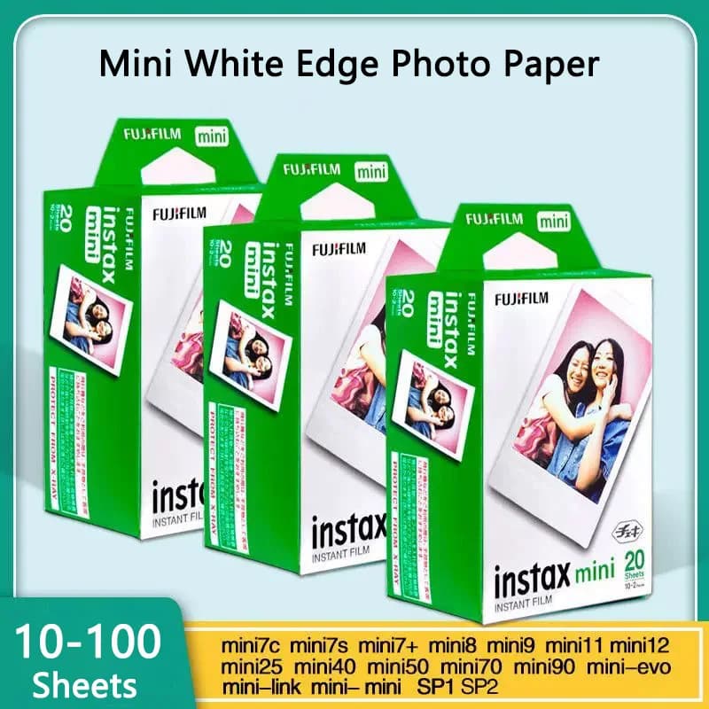 Fujifilm Instax Mini White Border Film 10-100 Sheets Instant Photo Paper For FUJI Instant Camera Mini 12/11  Mini 9 8 7s 70 EVO - 2